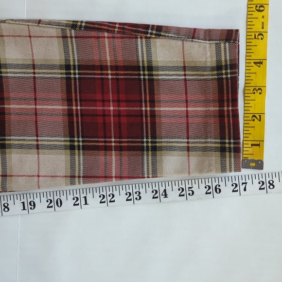 H & M Stretch Plaid Retro Pants 6 Red - Picture 14 of 14